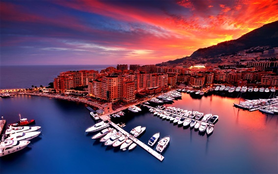 monaco sunset city house bay boats m